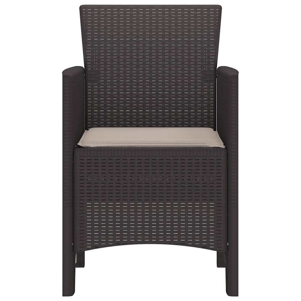 Garden Chair 2 pcs Brown 53 x 49 x 85 cm PP