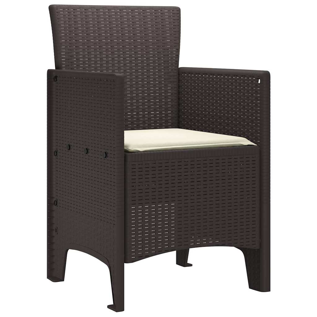 Garden Chair 2 pcs Brown 53 x 49 x 85 cm PP