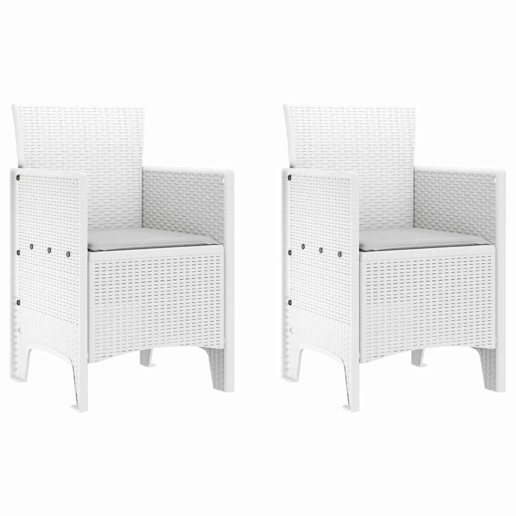 Garden Chair 2 pcs White 53 x 49 x 85 cm PP