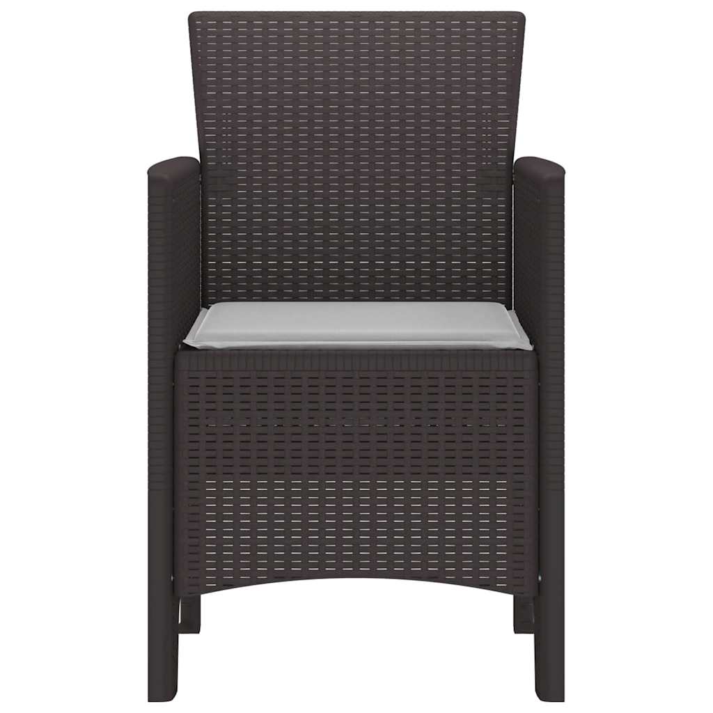 Garden Chair 4 pcs Brown 53 x 49 x 85 cm PP