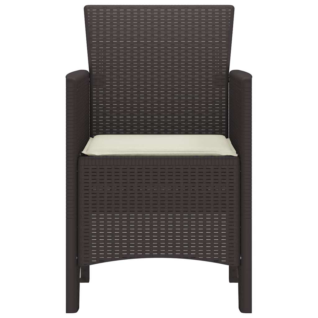 Garden Chair 4 pcs Brown 53 x 49 x 85 cm PP