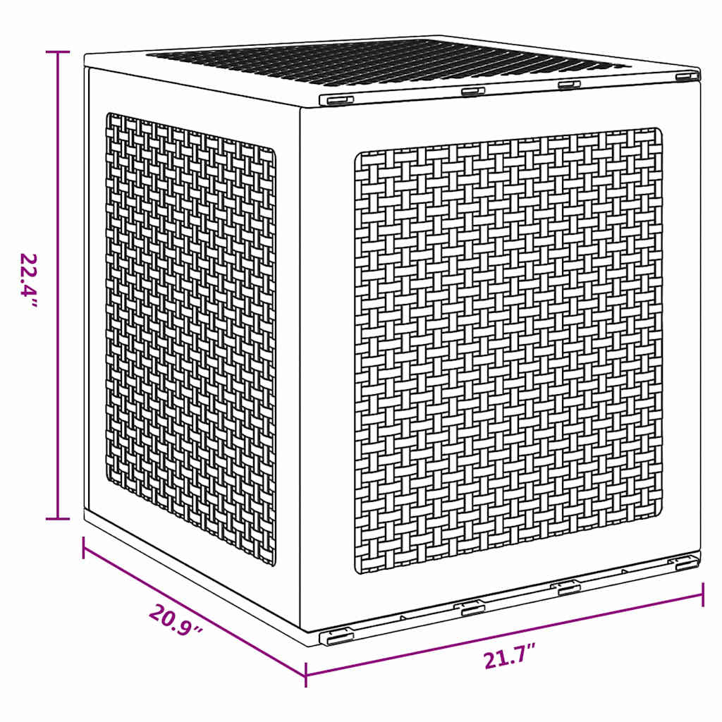 Garden Storage Box Brown 55 x 53 x 57 cm Polypropylene