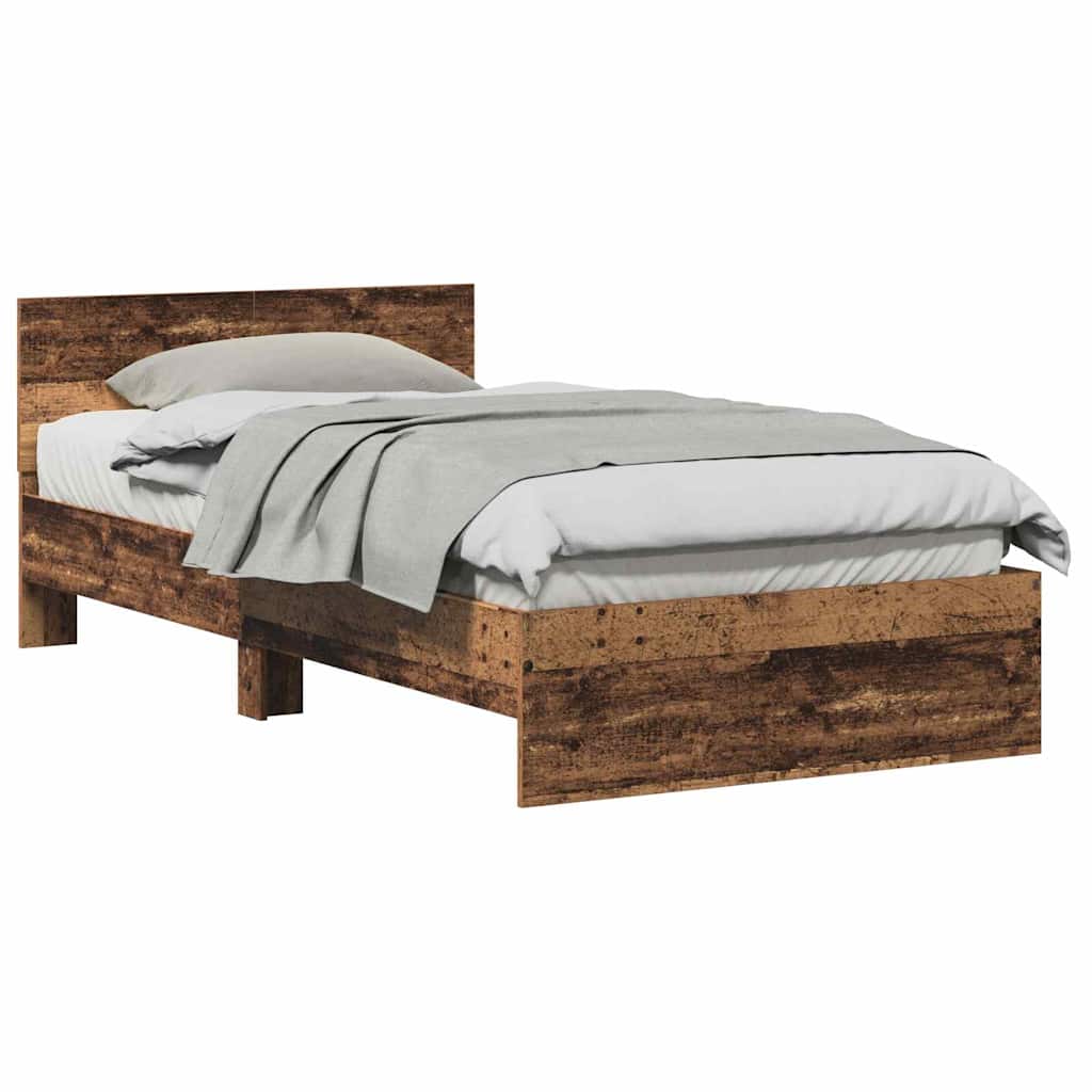 Bed Frame with Headboard Old Wood 100 x 200 cm Engineered wood