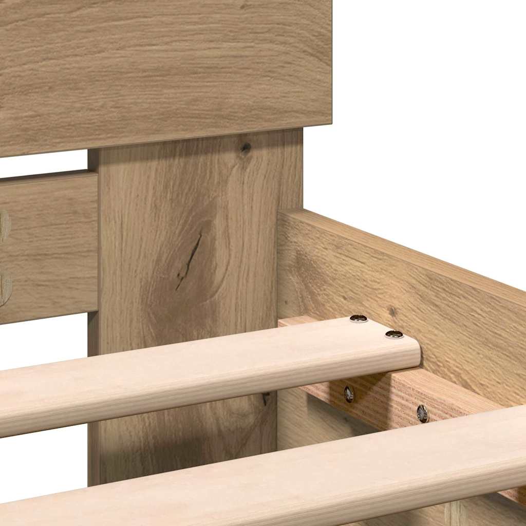 Bed Frame Artisan Oak 100 x 200 cm Engineered wood