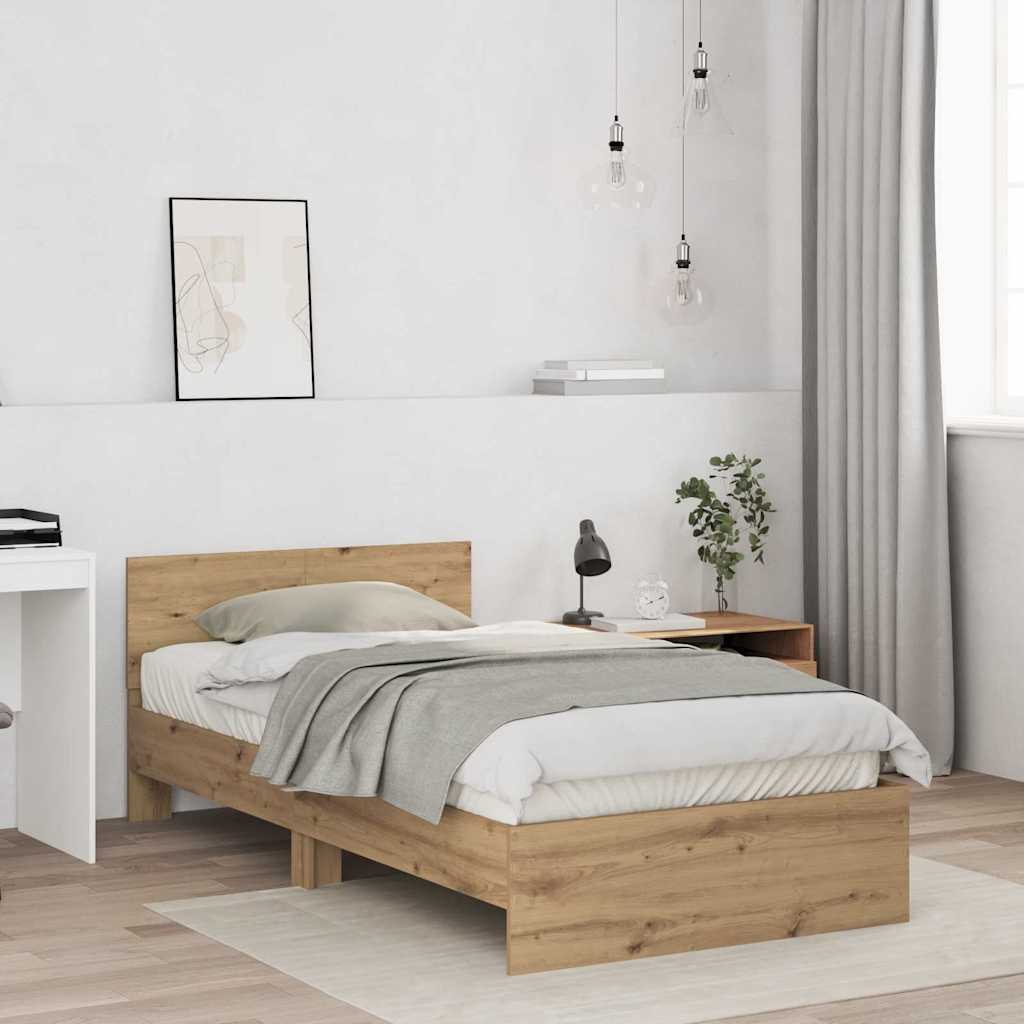 Bed Frame Artisan Oak 100 x 200 cm Engineered wood