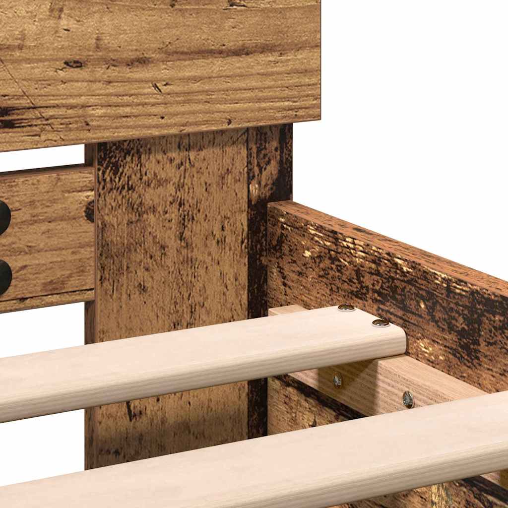 Bed Frame with Headboard Old Wood 120 x 190 cm Engineered wood