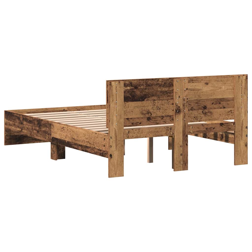 Bed Frame with Headboard Old Wood 120 x 190 cm Engineered wood