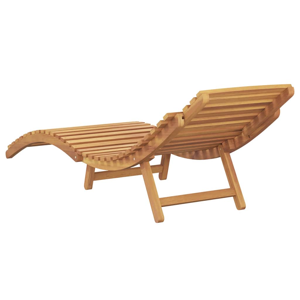 Sun Lounger Folding Brown 184 x 55 x 59 cm Solid Teak Wood