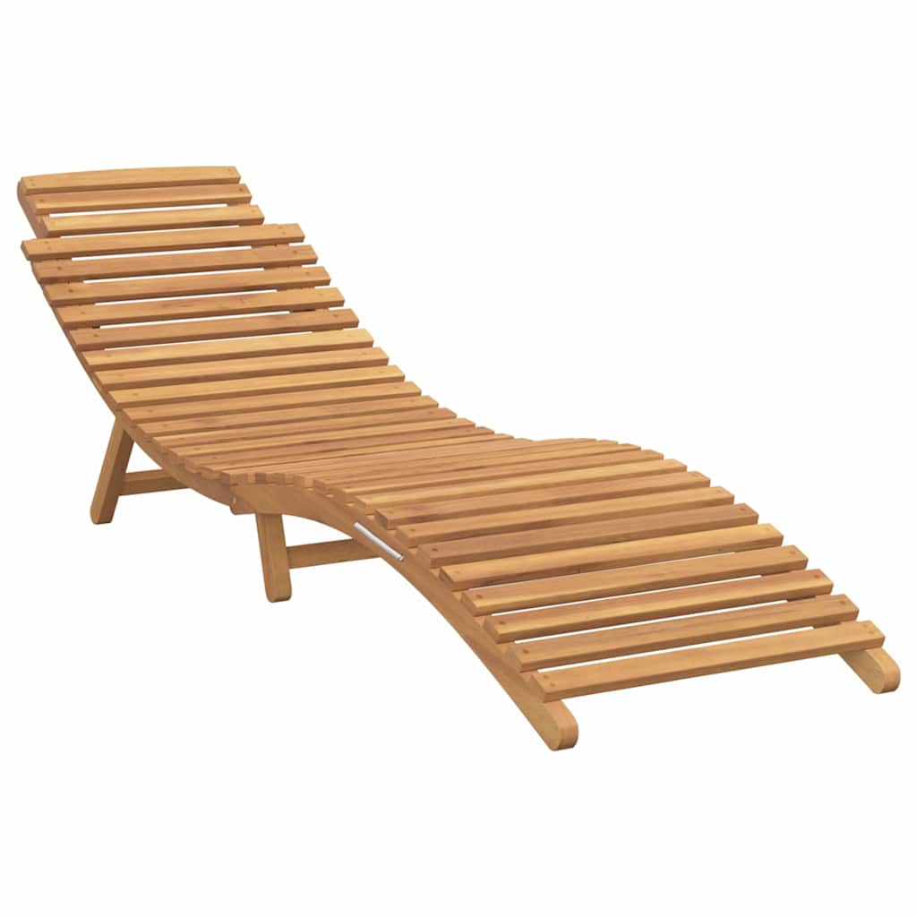 Sun Lounger Cream white 188 x 55 x 59 cm Solid teak wood