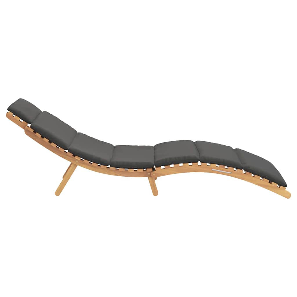 Sun Lounger Dark grey 188 x 55 x 59 cm Solid teak wood