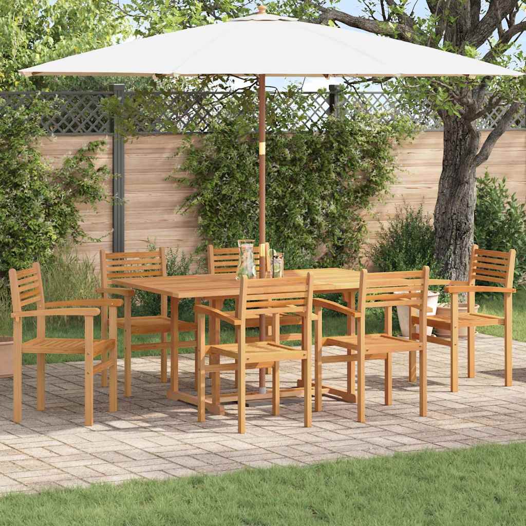 Garden Stacking Chairs 6 pcs Brown 55.5 x 55.5 x 90 cm