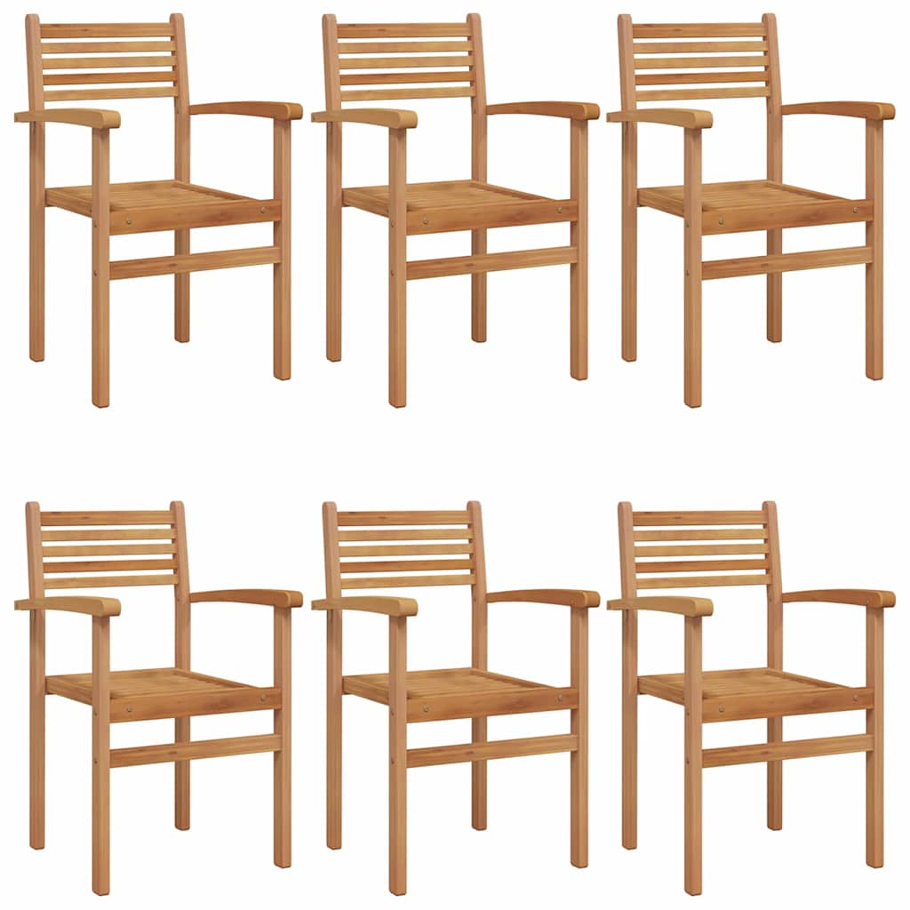 Garden Stacking Chairs 6 pcs Brown 55.5 x 55.5 x 90 cm