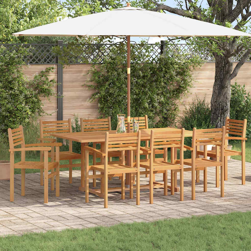Garden Stacking Chairs 8 pcs Brown 55.5 x 55.5 x 90 cm