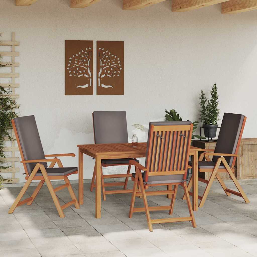 Garden Chair 4 pcs Brown 57 x 71.5 x 104cm Solid Teak wood