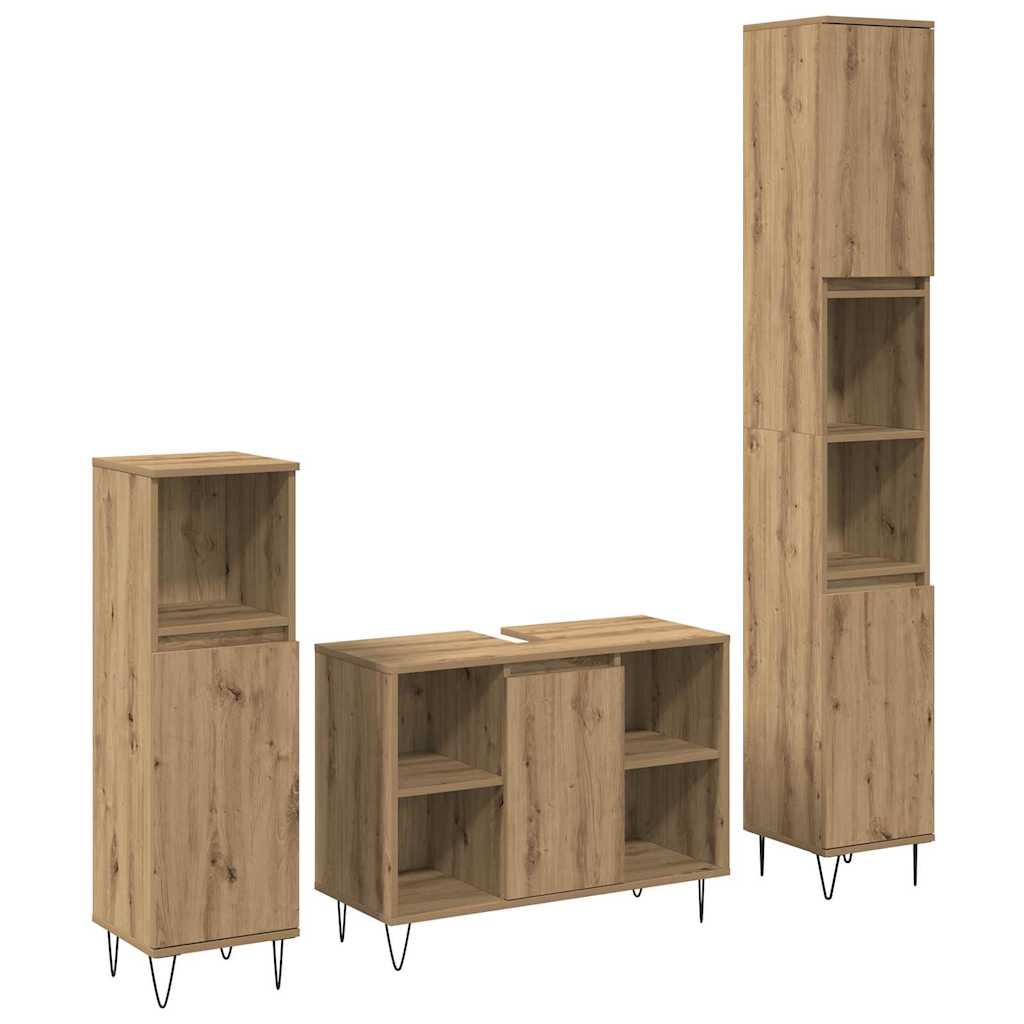 Bathroom Furniture Set 3 pcs Artisan Oak 30 x 30 x 180 cm