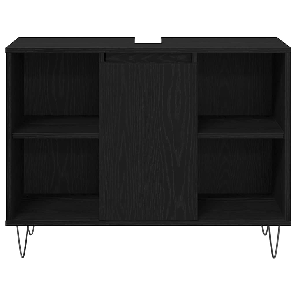 Bathroom Furniture Set 3 pcs Black Oak 30 x 30 x 180 cm