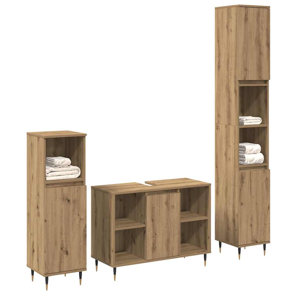 Bathroom Furniture Set Other 3 pcs Artisan Oak 30 x 30 x 180 cm
