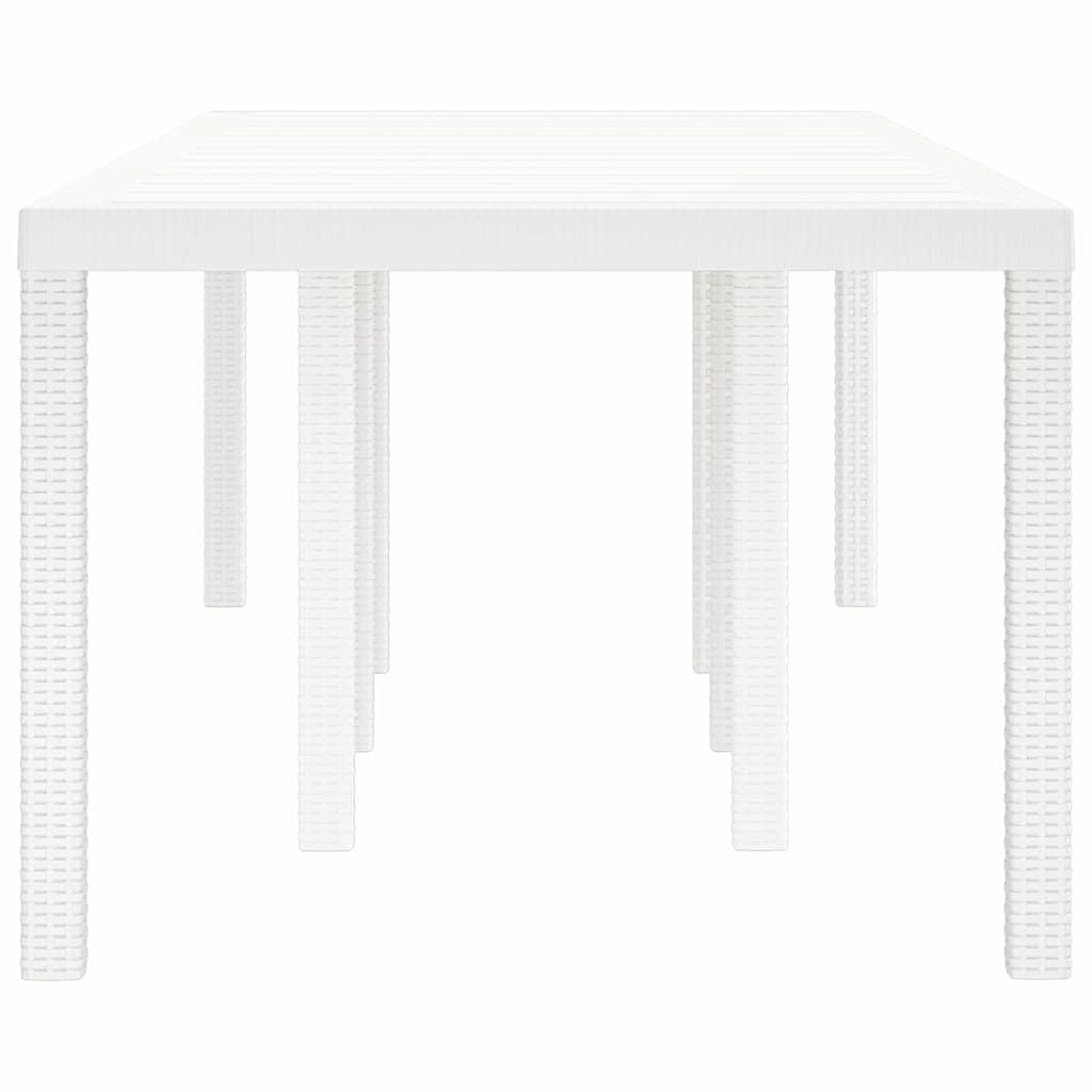 Garden Table White 250 x 100 x 73 cm Poly Rattan