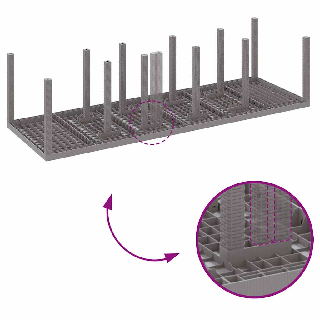 Garden Table Light grey 300 x 100 x 73 cm Poly Rattan