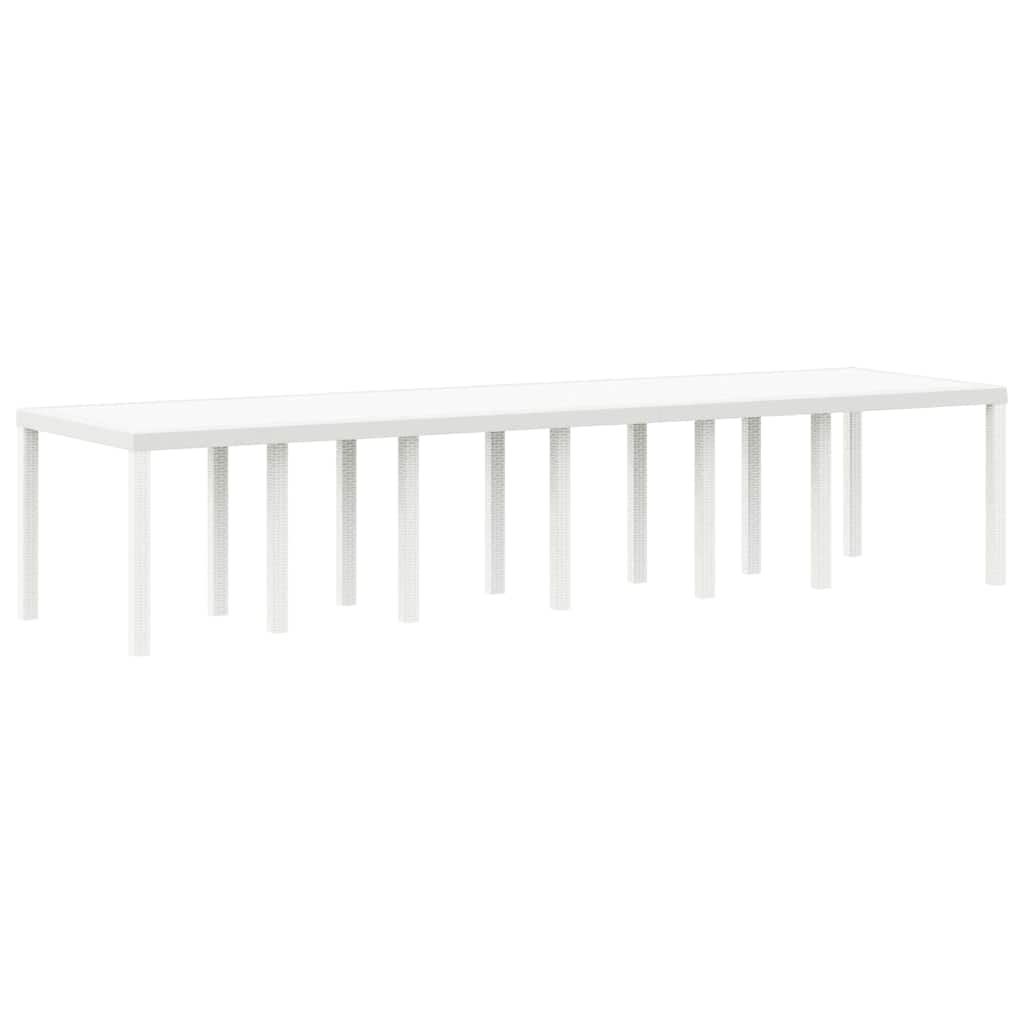 Garden Table White 350 x 100 x 73 cm Poly Rattan