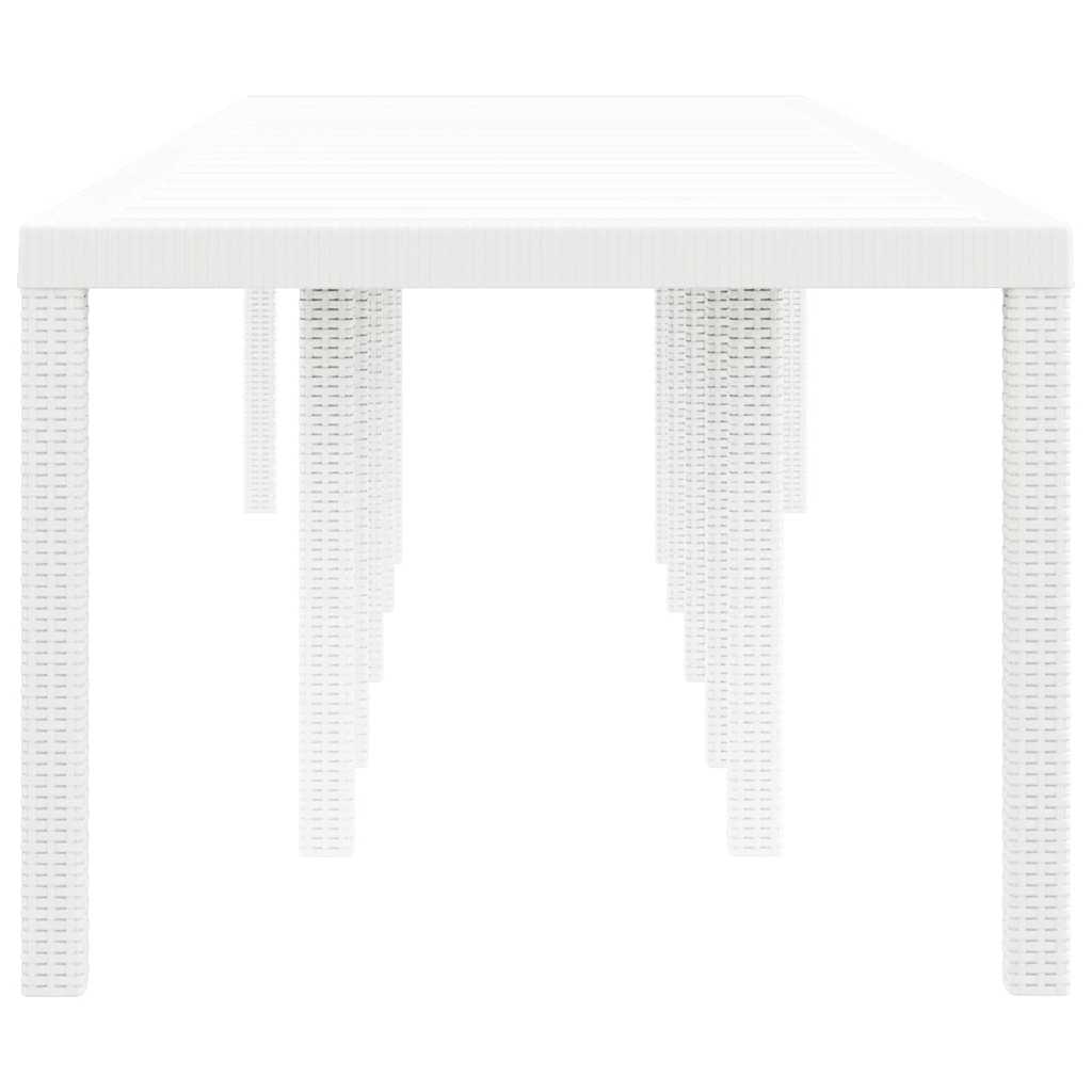 Garden Table White 350 x 100 x 73 cm Poly Rattan