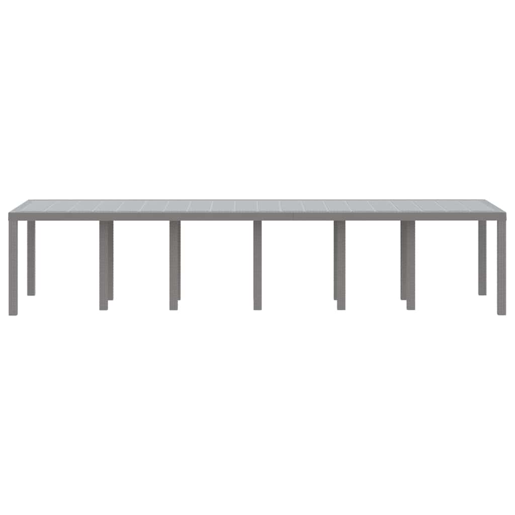 Garden Table Light Grey 350 x 100 x 73 cm Poly Rattan