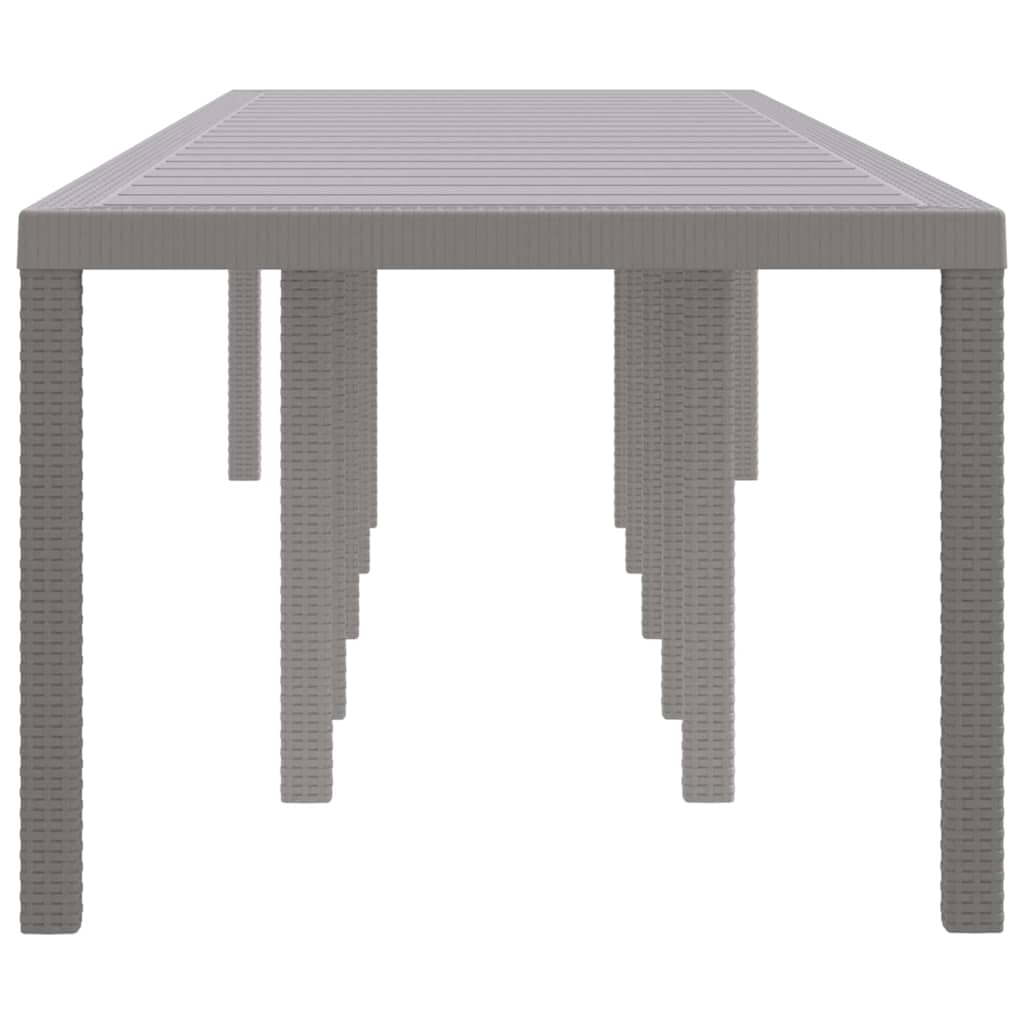 Garden Table Light Grey 350 x 100 x 73 cm Poly Rattan