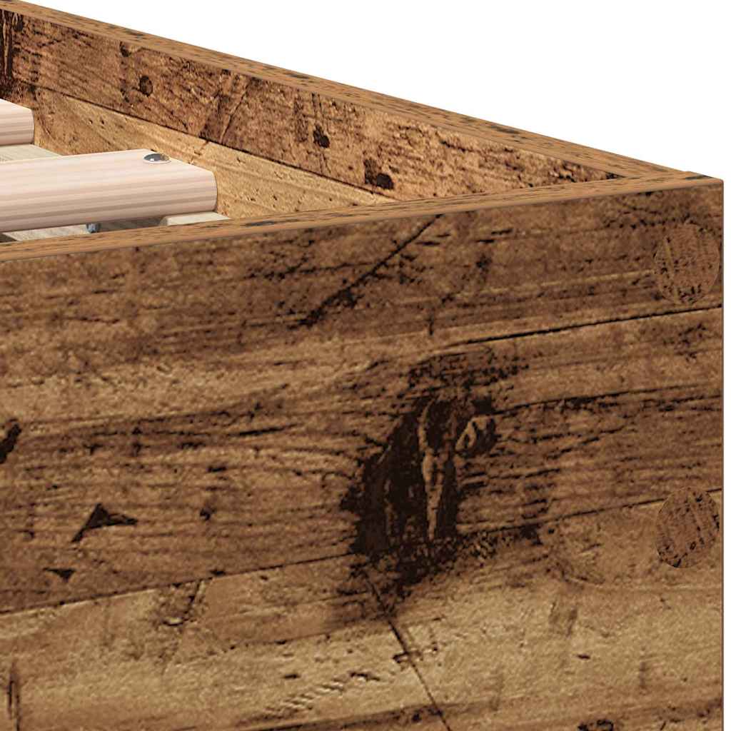 Bed Frame with Headboard Old Wood 90 x 200 cm Engineered Wood