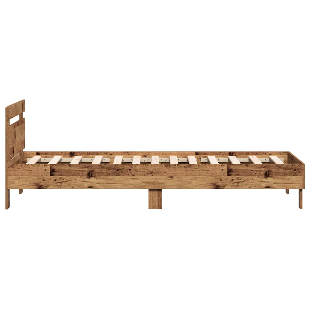 Bed Frame with Headboard Old Wood 90 x 200 cm Engineered Wood