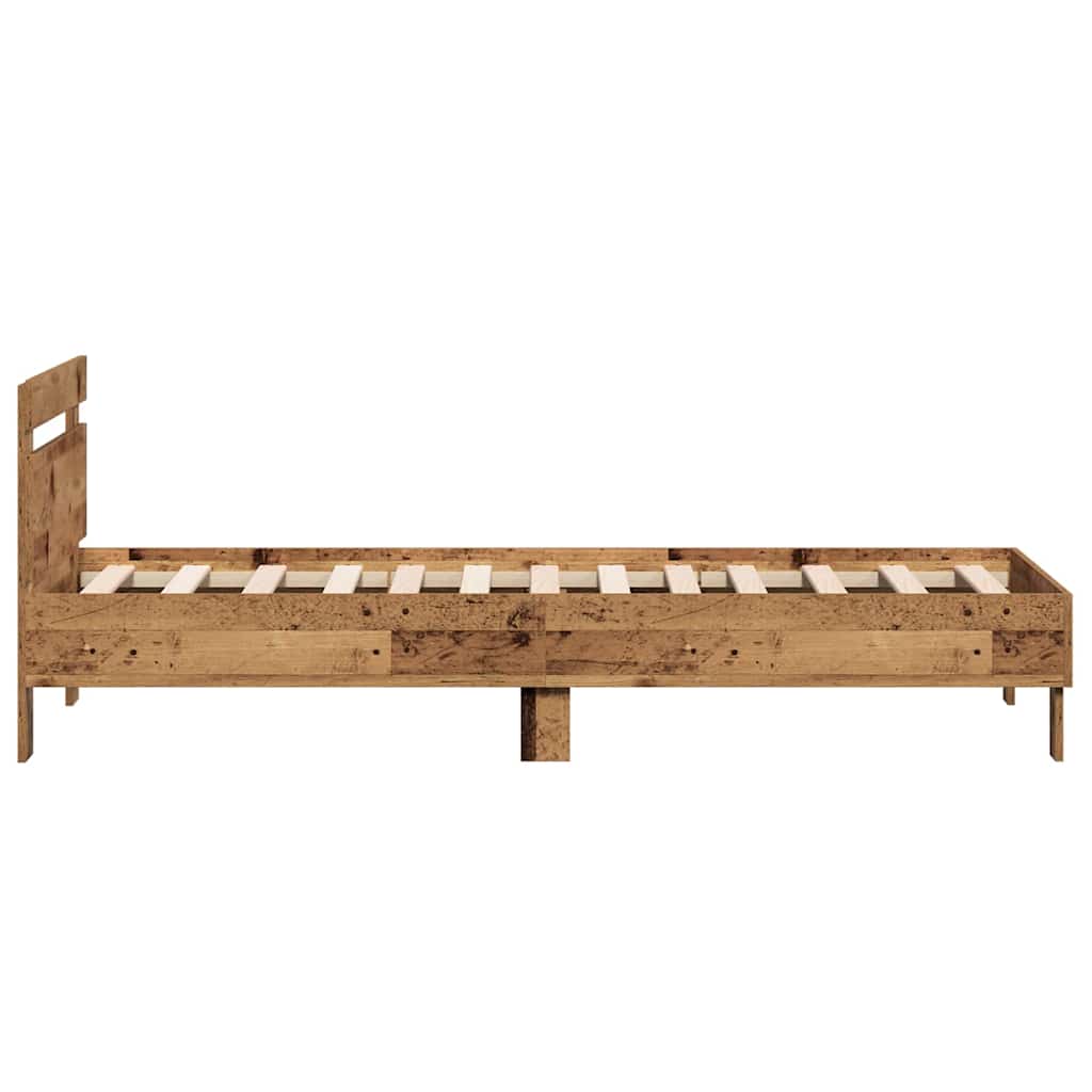 Bed Frame with Headboard Old wood 90 x 190 cm Engineered Wood