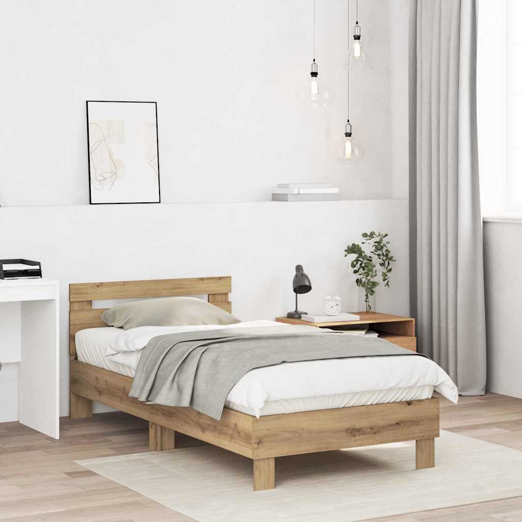 Bed Frame Artisan oak 90 x 190 cm Engineered Wood