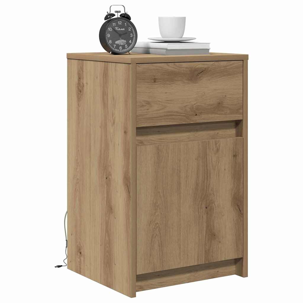 LED Bedside Cabinet 2 pcs Artisan oak 38 x 34 x 61 cm