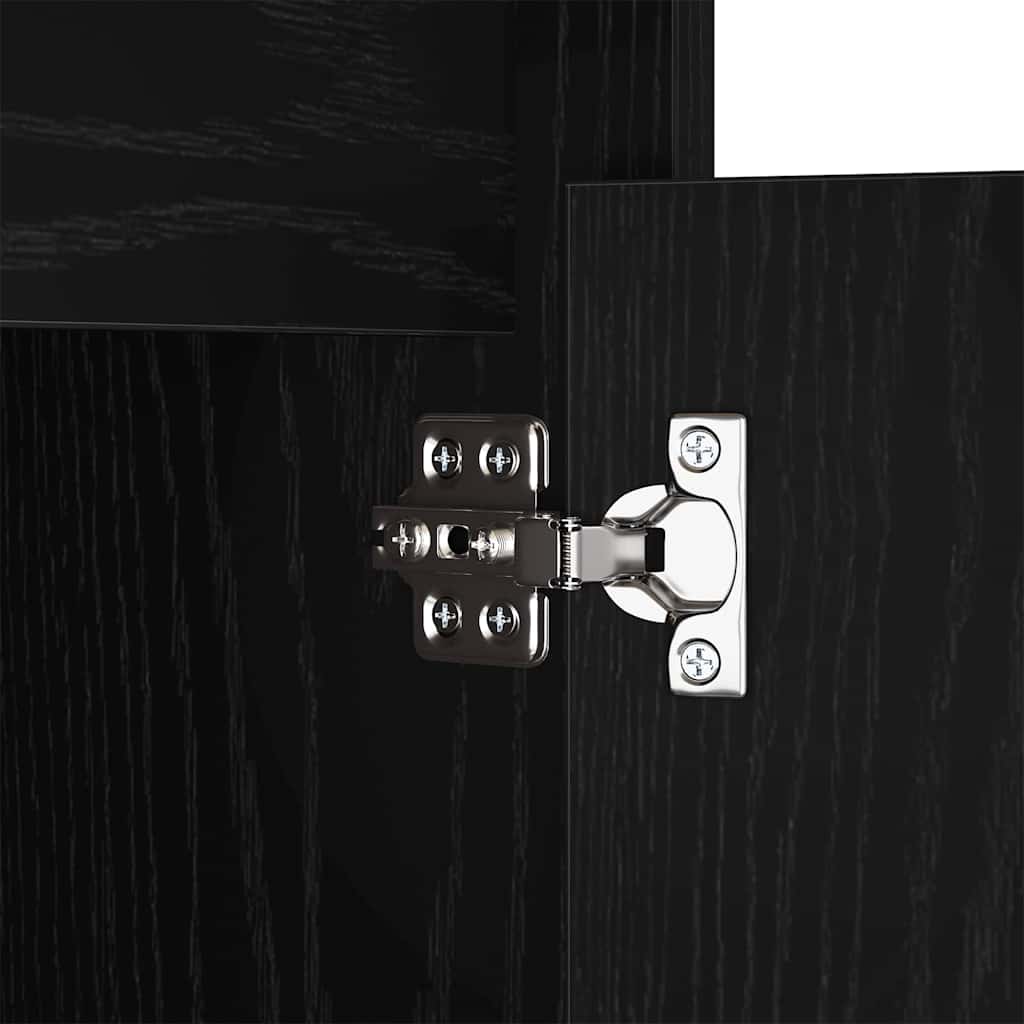 LED Bedside Cabinet with Drawer 2 pcs Black oak 38 x 34 x 61 cm