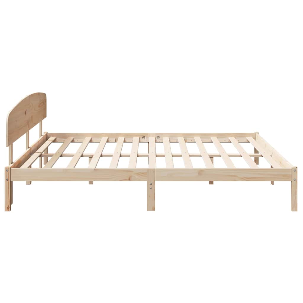 Bed Frame with Headboard Brown 180 x 200 cm Solid Pine wood