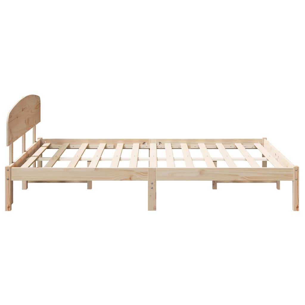 Bed Frame with Headboard Brown 140 x 200 cm Solid Pine wood