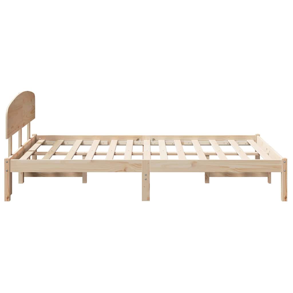 Bed Frame with Headboard Brown 120 x 190 cm Solid Pine wood