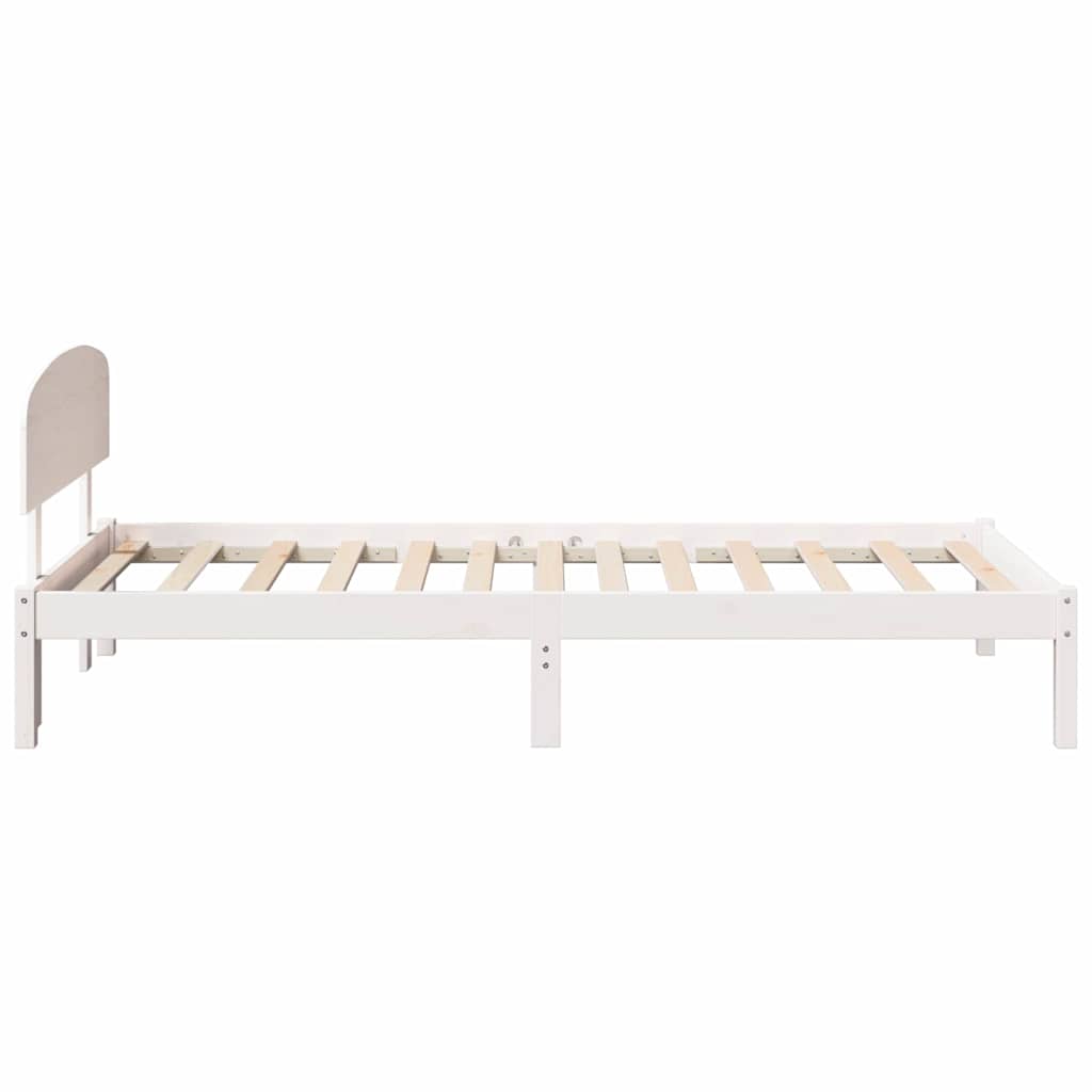 Bed Frame with Headboard White 100 x 200 cm Solid Pine wood