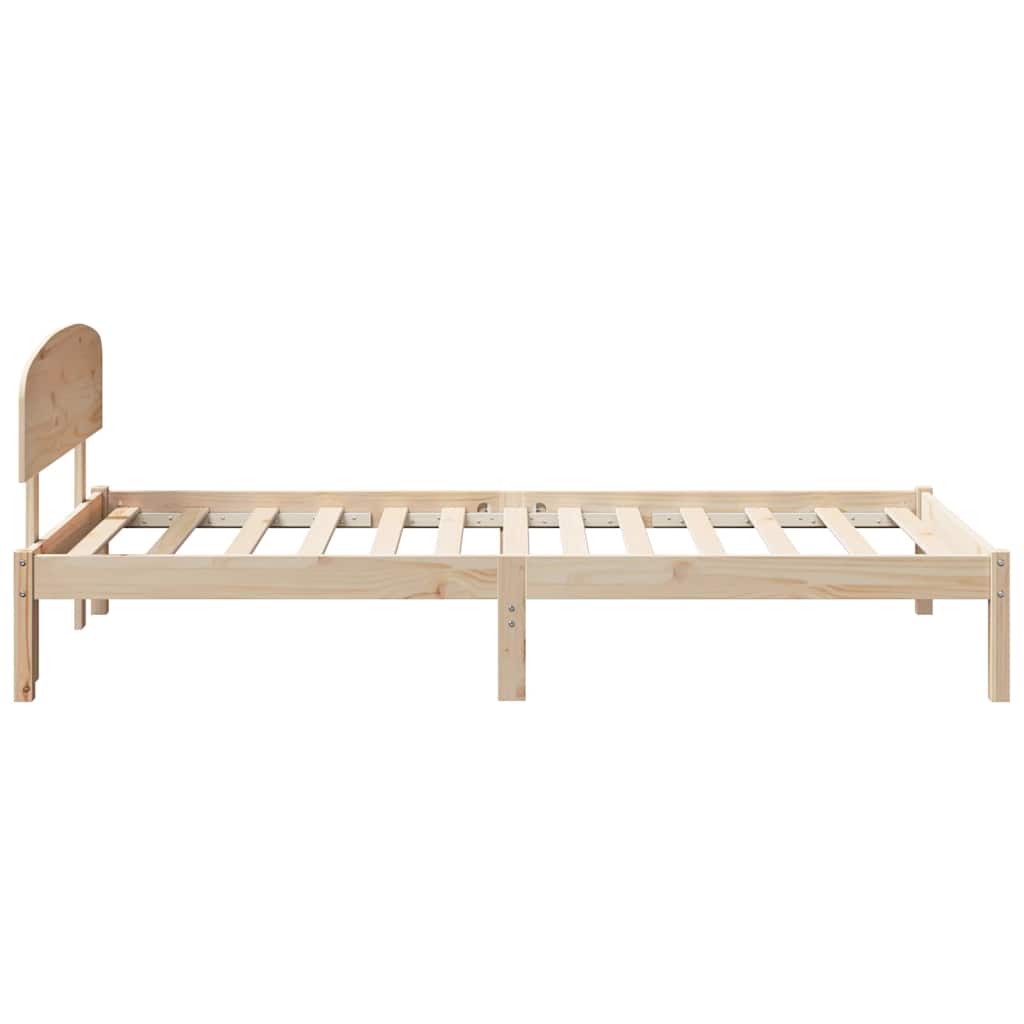 Bed Frame with Headboard Brown 90 x 200 cm Solid Pine wood