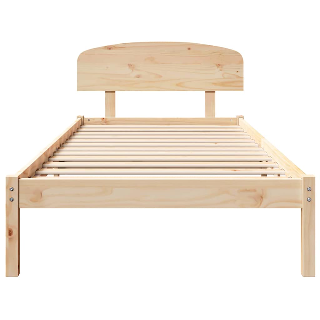 Bed Frame with Headboard Brown 80 x 200 cm Solid Pine wood