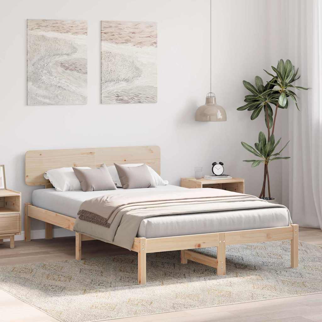 Bed Frame with Headboard Natural 120 x 200 cm