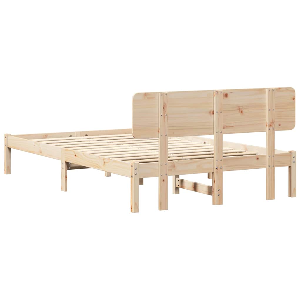 Bed Frame with Headboard Natural 120 x 200 cm