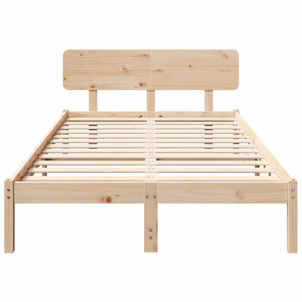 Bed Frame with Headboard Natural 120 x 200 cm