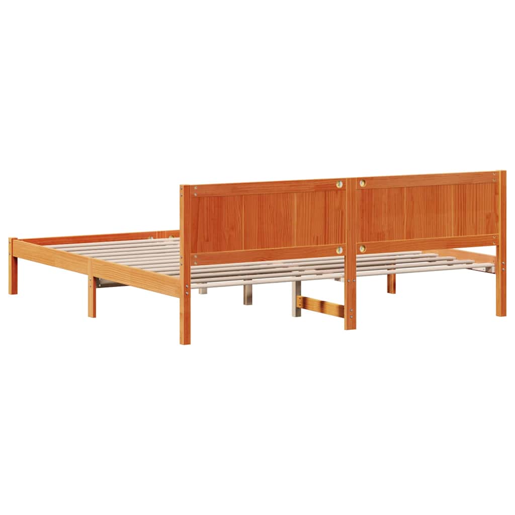 Bed Frame Brown 200 x 200 cm Solid Pine wood