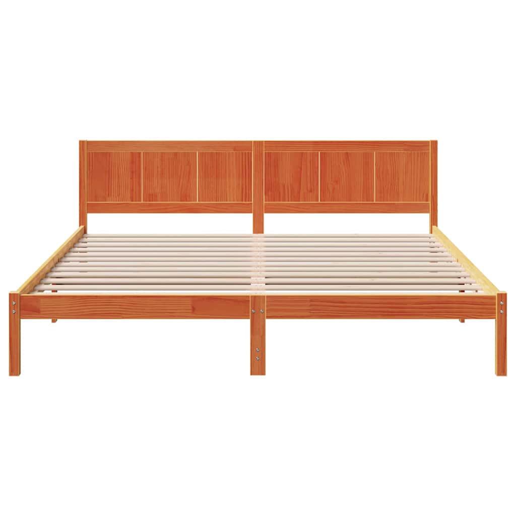Bed Frame Brown 200 x 200 cm Solid Pine wood
