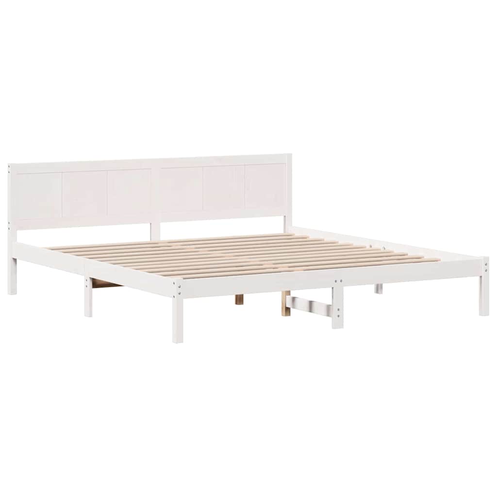 Bed Frame White 180 x 200 cm Solid Pine wood