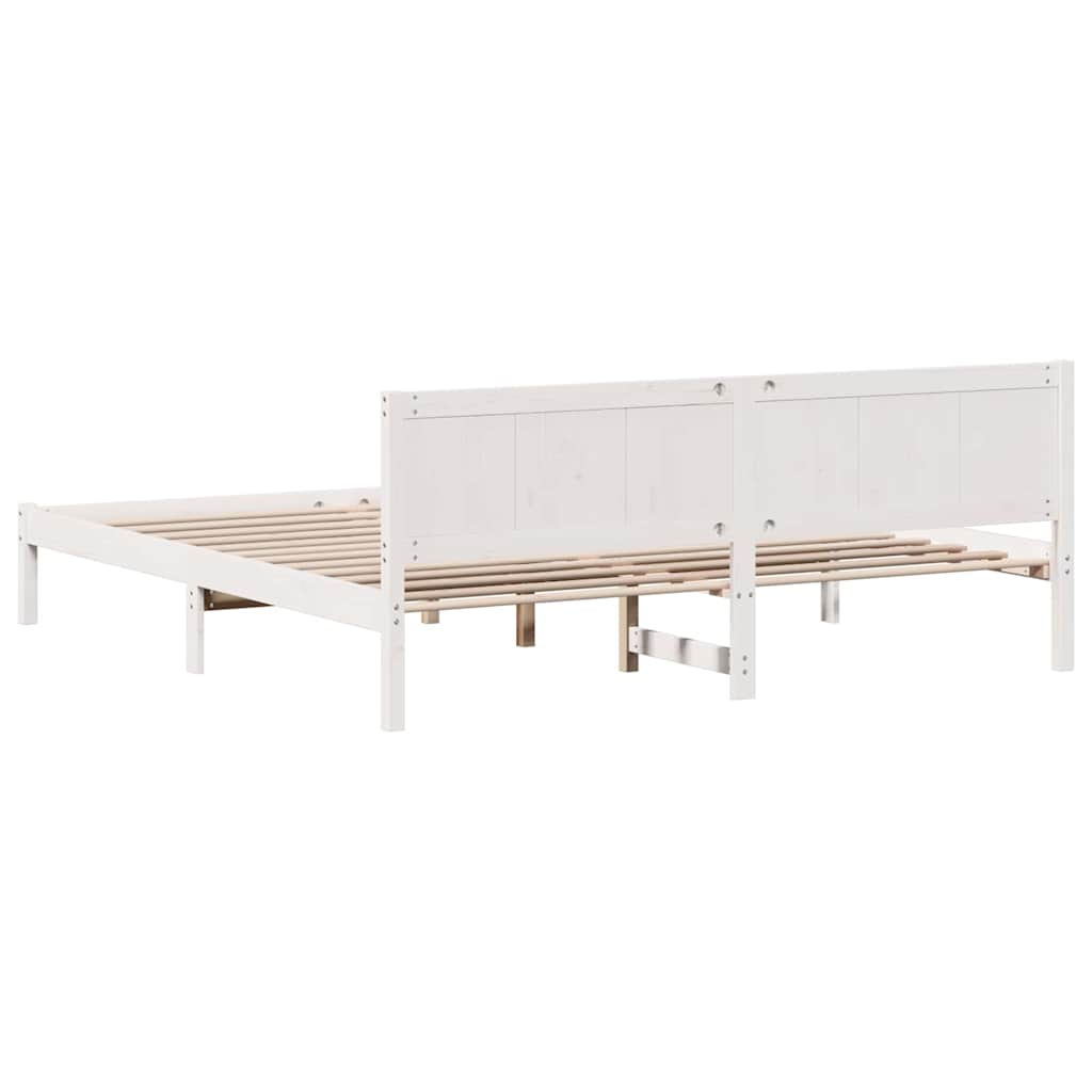 Bed Frame White 180 x 200 cm Solid Pine wood