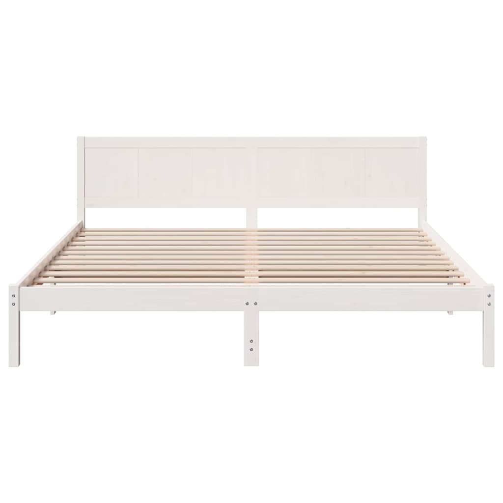 Bed Frame White 180 x 200 cm Solid Pine wood