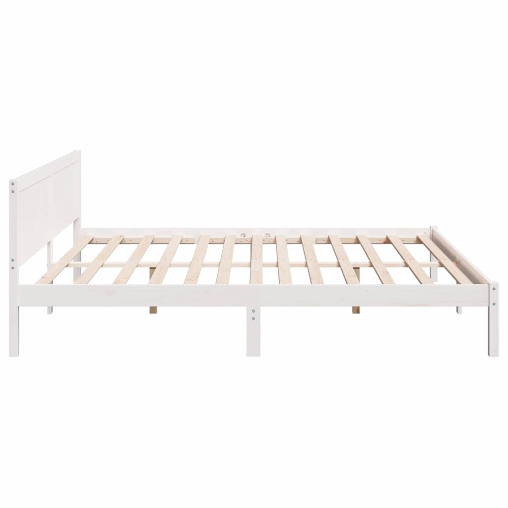Bed Frame White 180 x 200 cm Solid Pine wood