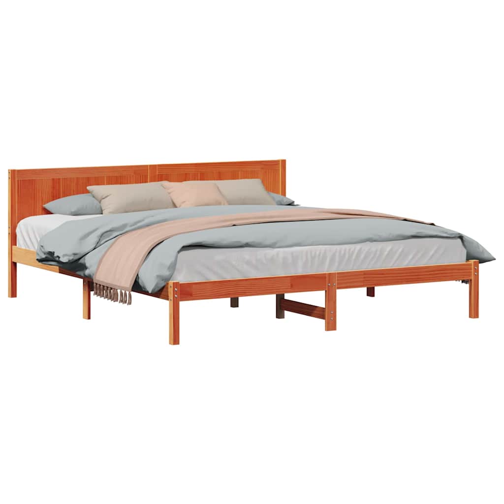 Bed Frame Brown 180 x 200 cm Solid Pine wood