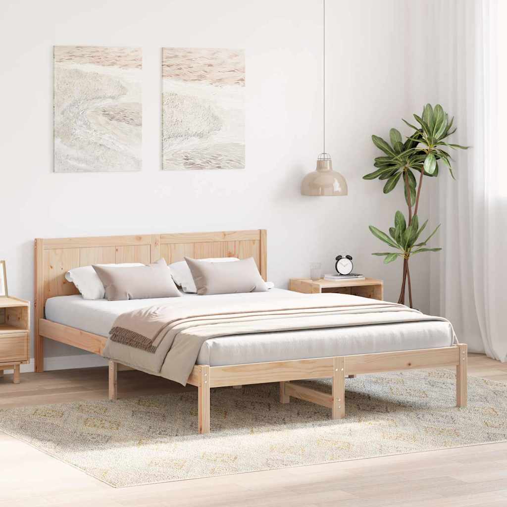 Bed Frame Brown 150 x 200 cm Solid Pine wood